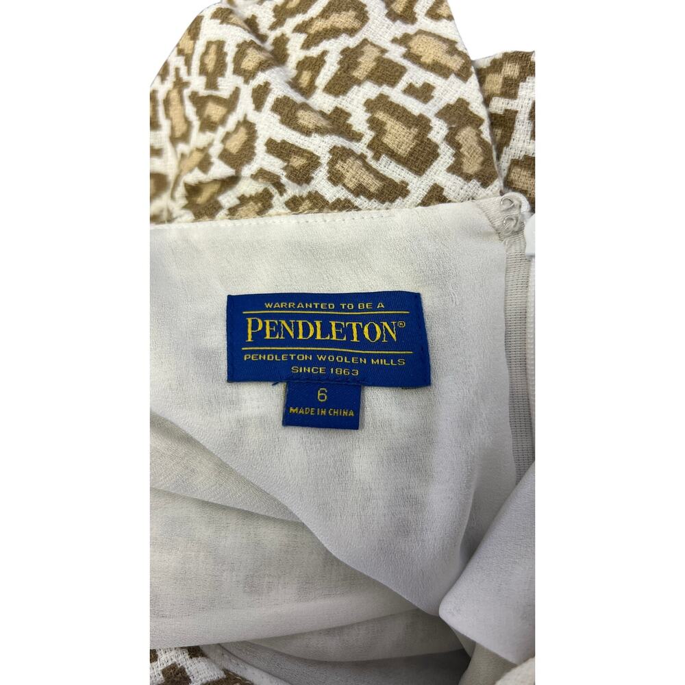 🐆 Pendleton 6 Leopard Print Collared Shirt Dress Short Sleeve Button Casual - Picture 4 of 4